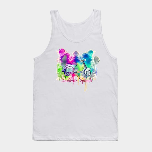 Vespa Scooter Splash Tank Top by AaaahEeeekStudio